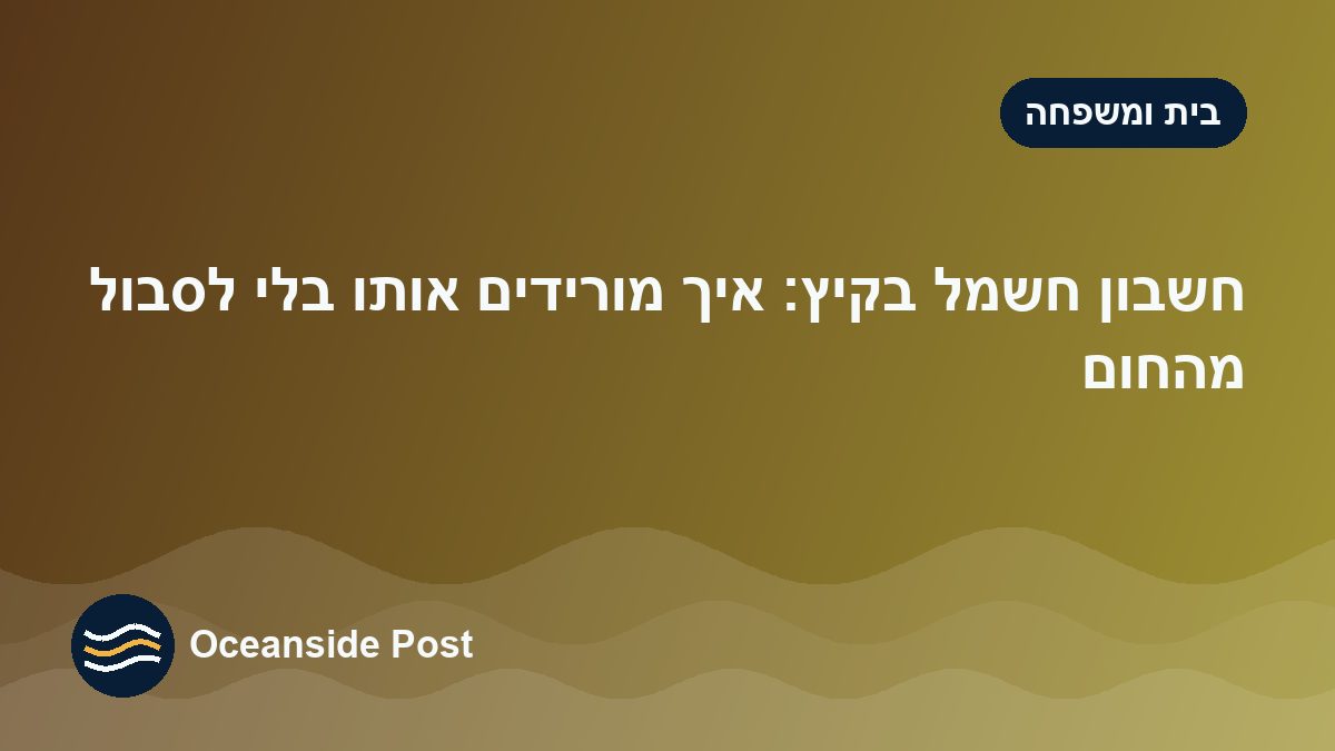 חשבון חשמל בקיץ: איך מורידים אותו בלי לסבול מהחום